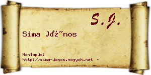 Sima János névjegykártya