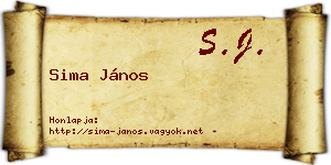 Sima János névjegykártya